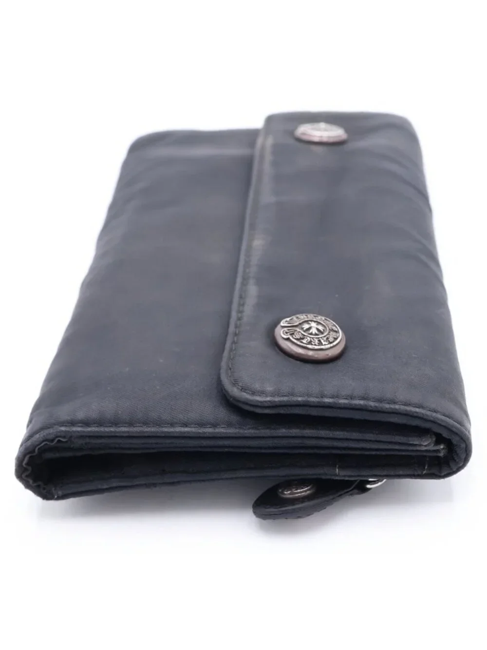 Chrome Hearts Wave Horseshoe Button Nylon Wallet Black